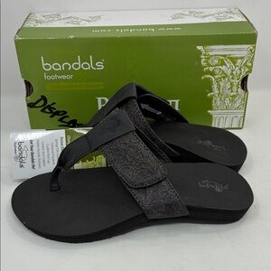 Size:6 - Bandals Roman Women's Black Sandals